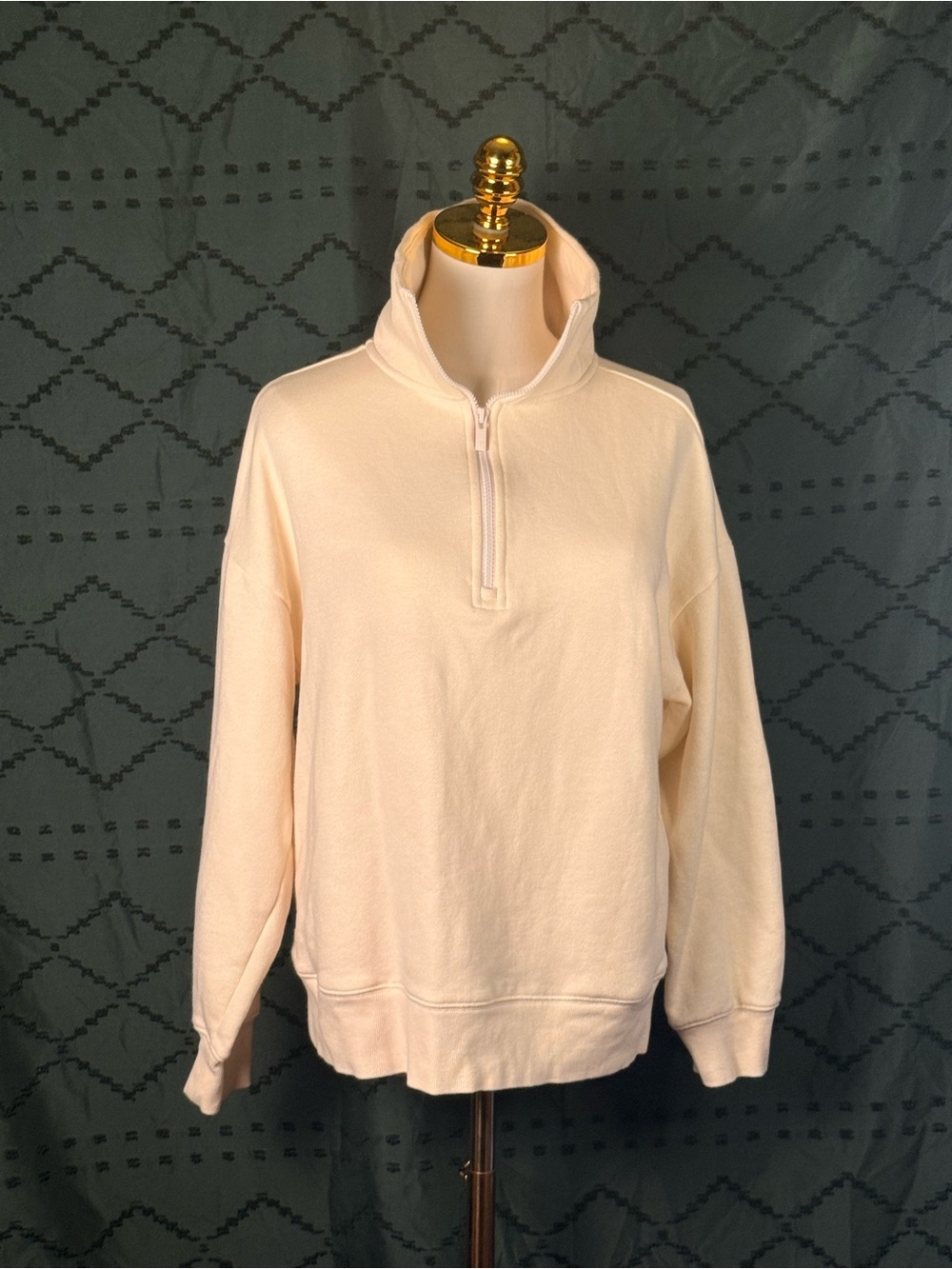 PINK Victoria's Secret Light Pink Quarter-Zip Mock Neck Sweatshirt